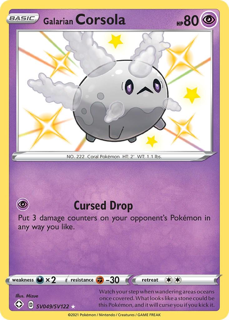 Shining Fates Galarian Corsola Pokémon card